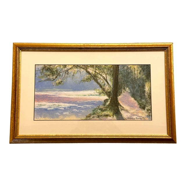 Pastel Post-War Impressionist Watercolor by Rodolphe Planquette, Professionally Framed For Sale