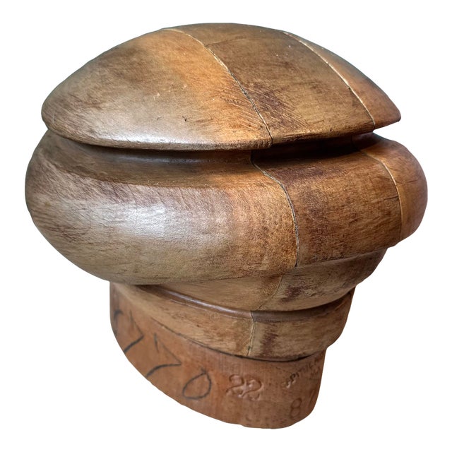 Antique 5 Piece Wooden Milliners Hat Block For Sale