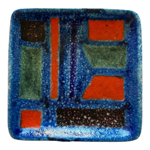 Guido Gambone Italian Abstract Modernist Blue Tray, 1950s
