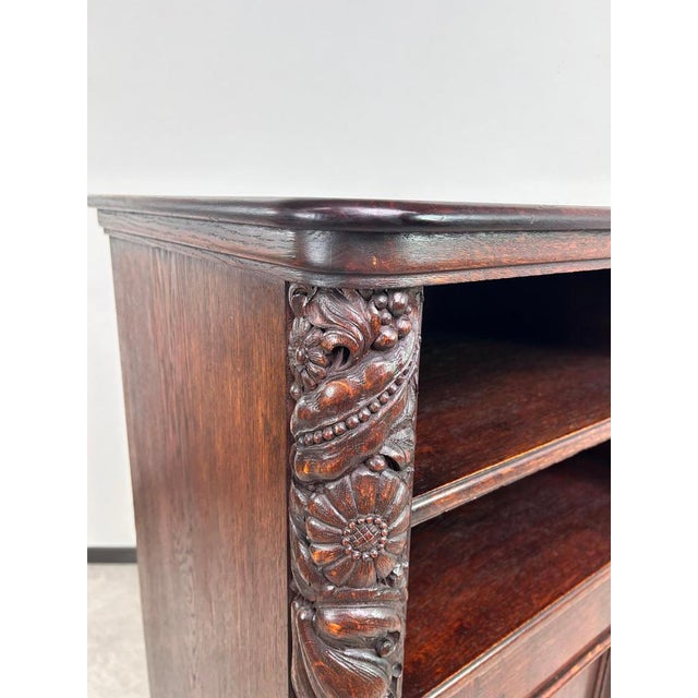 Art Nouveau Cabinet with Shelf with Distinctive Floral Carvings, 1890s For Sale - Image 6 of 11
