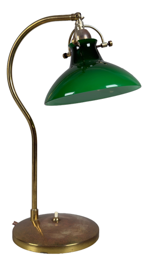 Green and White Brass and Murano Glass Table Lamp from Valenti Luce, 1970s