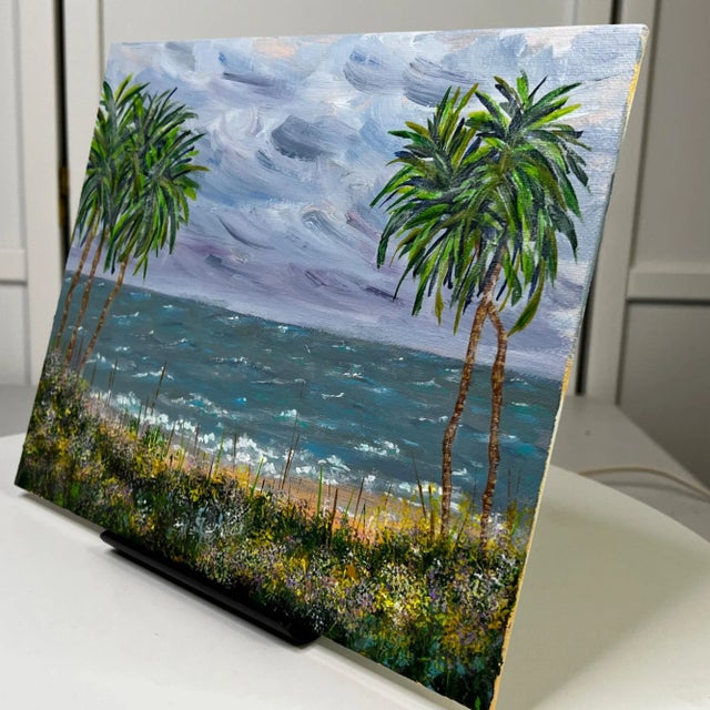 Contemporary "Before the Storm" Seascape Original Acrylic Painting by Deb Bossert For Sale - Image 3 of 6
