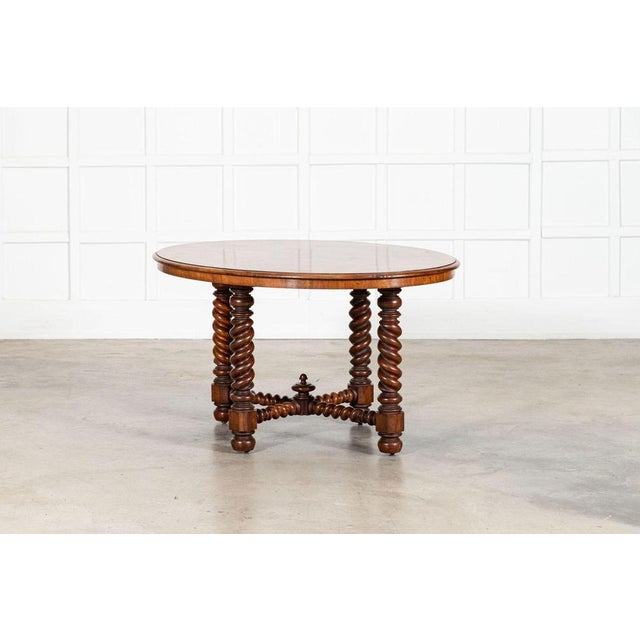 Wood English Centre Table in Burr Walnut, 1870 For Sale - Image 7 of 12