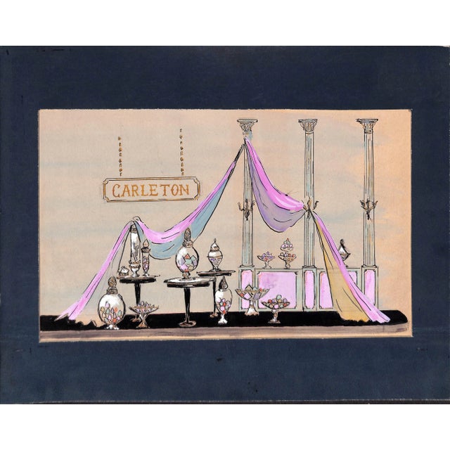 Mid-Century Modern Lanvin of Paris Original Circa 1950s Advertising Watercolor Artwork For Sale - Image 3 of 3