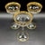 Gold French Belle Époque Hand-Blown and Hand-Gilded Glass Champagne Coupes, Wine, Port and Liqueur Glasses, 1900s, Set of 18 For Sale - Image 8 of 18