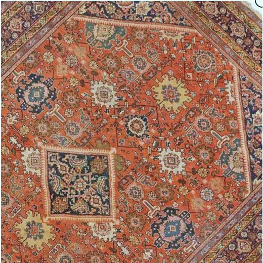 Persian Genuine Hand Knotted Authentic Antique Persian Mahal Rug 12'x 8'10" For Sale - Image 3 of 18