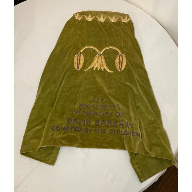 Up for sale is a rare high quality early antique handmade Synagogue used Judaica scroll cover. This lovely mantel is...