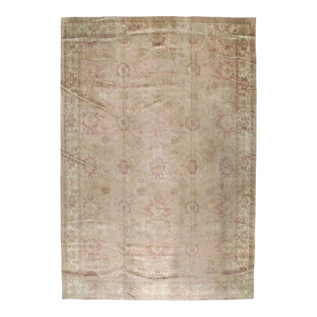 Galerie Shabab Collection Early 20th Century Turkish Oushak Oversize Carpet For Sale