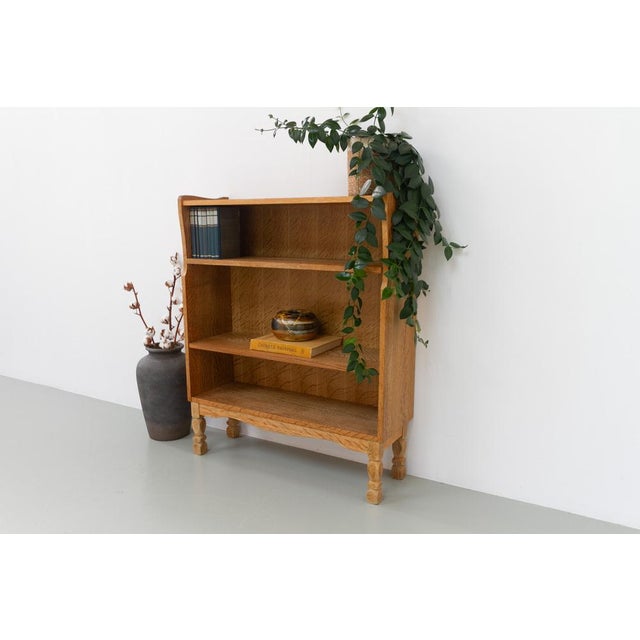 Small Vintage Danish Oak Bookcase in the style of Kjærnulf, 1960s For Sale - Image 13 of 18