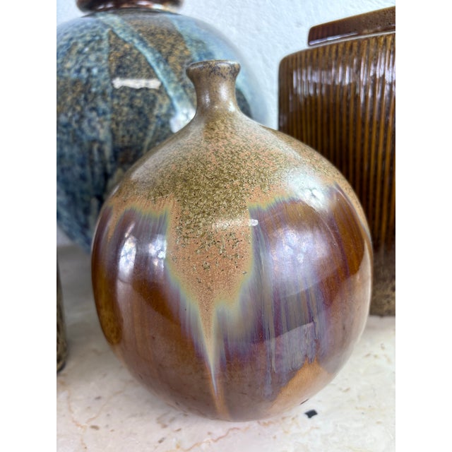 Vintage Handcrafted Pottery Vase Collection For Sale - Image 4 of 12