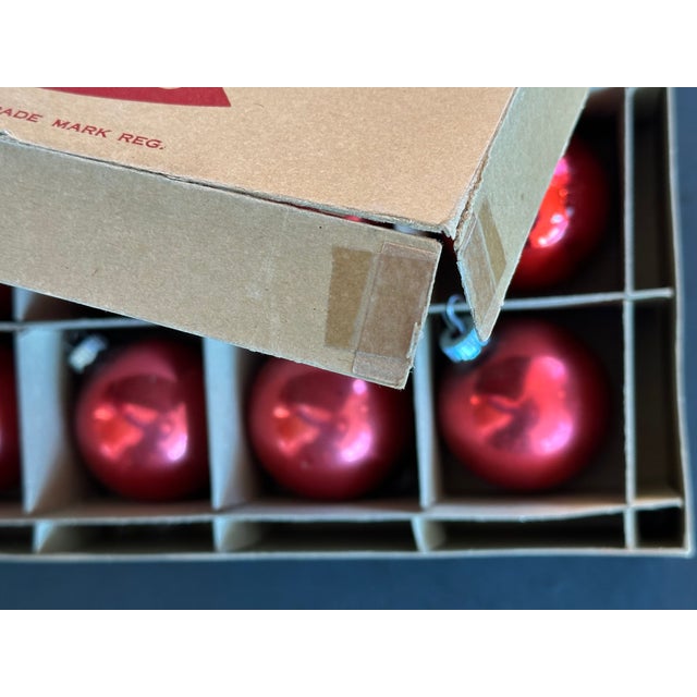 Vintage Mid Century Red Glass Christmas Ornaments For Sale In New York - Image 6 of 15