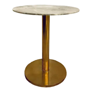 Modern Marble and Brass Counter Height Bar Table