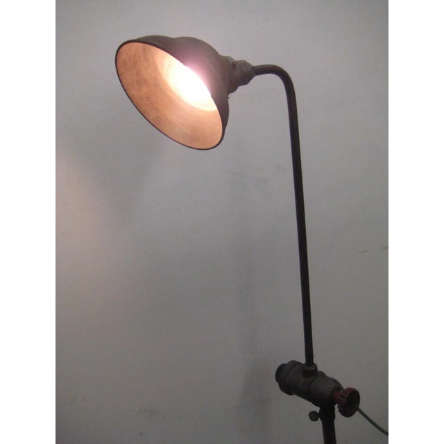 Industrial Vintage Industrial Articulating Iron Floor Lamp by Manley Manufacturing Company For Sale - Image 3 of 11