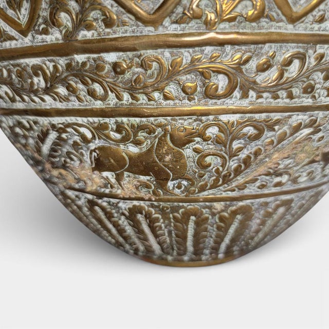Large Indian Brass Jardinière with Elephant Handles, 1880 For Sale - Image 14 of 18
