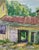 Original 1956 vintage watercolor painting depicting a rural rustic farm house and barn scene. We love the wide open barn...