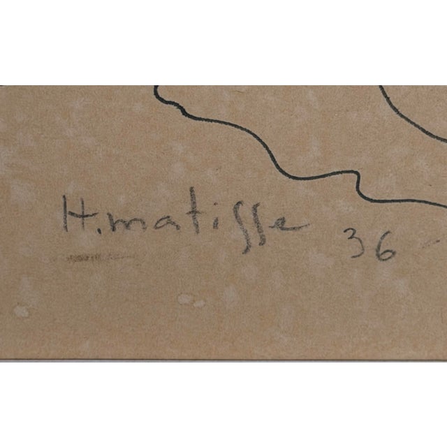 The School of Paris Henri Matisse–Style Figural Ink Drawing, Dated 1936 For Sale - Image 3 of 6