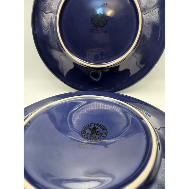 Bordallo Pinheiro, Portugal Cobalt Blue Grapevine Collection Luncheon Plate, Set of 2 For Sale In Washington DC - Image 6 of 8