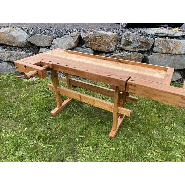 Vintage Rustic Workbench, Germany For Sale - Image 3 of 12
