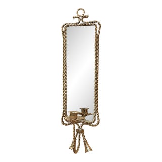 1970s Mirror Wall Sconce Candle Holder For Sale