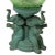 Original Art Deco spelter metal elephant lamp with crackle shade signed A.P.T. NY. The lamp features 3 enameled green...