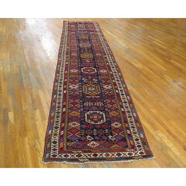 Early 20th Century W. Persian Kurdish Carpet ( 3'5" x 17'4" - 104 x 528 ) Hallway Runner Rugs (3.05ft x 17.04ft), Country...