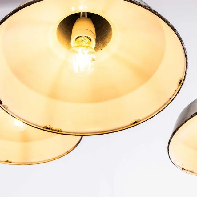 Industrial Industrial Grey Enamelled Pendant Lamp from Benjamin, 1950s For Sale - Image 3 of 13