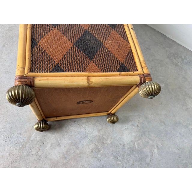 Vintage MacKenzie-Childs Decorated Bamboo & Rattan Laundry Hamper For Sale - Image 10 of 12