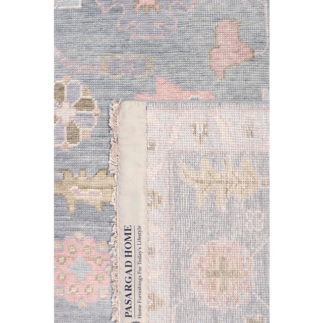 2020s Oushak Wool L. Blue Area Rug- 6' 0'' X 9' 0'' For Sale - Image 5 of 7