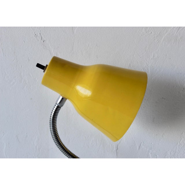 Josef Hurka 1970s Josef Hurka for Napako Style Modern Gooseneck Yellow Desk Lamp For Sale - Image 4 of 15