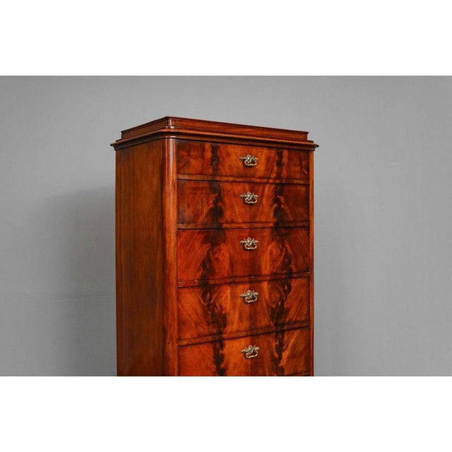 Biedermeier Chest of Drawers with Secretary Compartment in Mahogany, Early 19th Century For Sale - Image 15 of 18