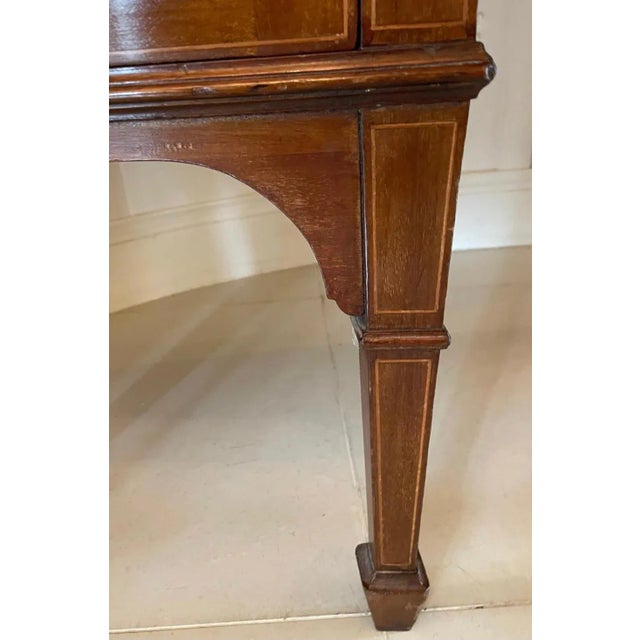 Antique Edwardian Inlaid Mahogany Bow Fronted Sideboard For Sale - Image 13 of 18