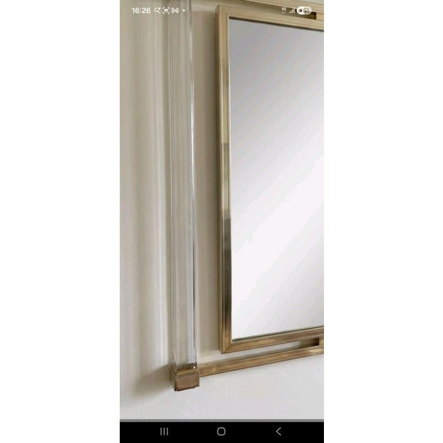 Hollywood Regency French Wall Mirror by Pierre Vandel, 1970s For Sale - Image 3 of 7