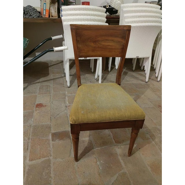 Round Walnut Table with Column Base with Six Chairs, Set of 7 For Sale - Image 5 of 18