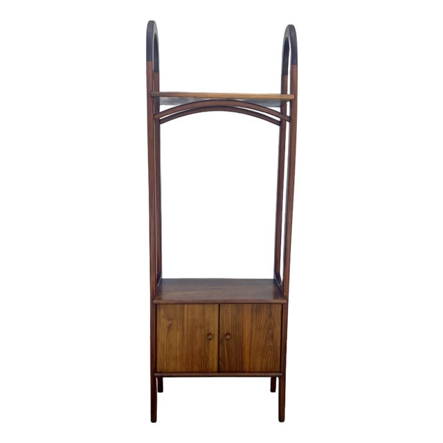 Vintage Danish Modern Solid Walnut Architectural Display Cabinet For Sale