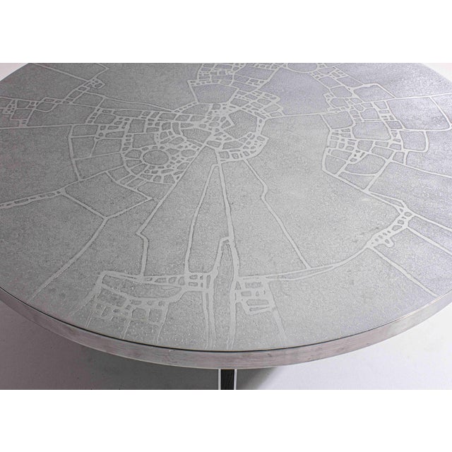 Wood Brutalist Etched Chrome Coffee Table by Heins Lilienthal, 1960s For Sale - Image 7 of 11
