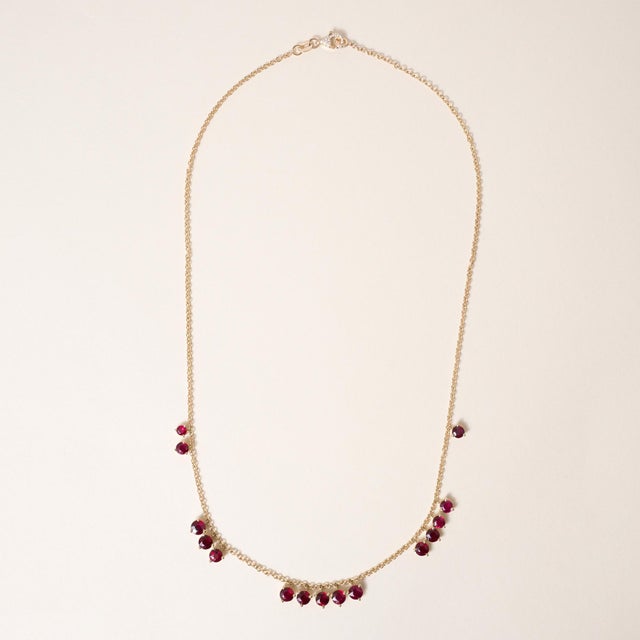 Vintage-Inspired Ruby Drop Necklace in 18K Yellow Gold Handcrafted in Los Angeles, 2026 A romantic interpretation of...