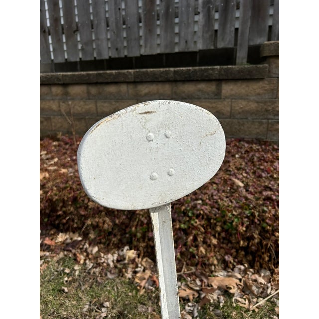 Whimsical Pair Vintage White Outdoor Chairs For Sale - Image 4 of 6