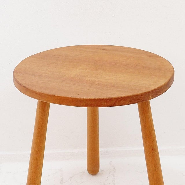 Vintage Wooden Tripod Side Table with Rounded Legs For Sale - Image 5 of 10