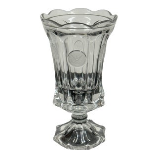 Fostoria Coin Glass Clear Footed Urn, Vintage For Sale
