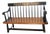 Hitchcock Black Farmhouse Bench Signed Designer For Sale