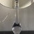 Transitional Simon Pearce Pomfret Crystal Lamp With White Linen Shade French Cord For Sale - Image 3 of 8