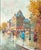 Vintage Parisian Boulevard Oil Painting by Rocco in Ornate Gilt Frame For Sale - Image 6 of 16