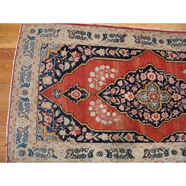 1890s Red Medallion Rustic Antique Persian Tabriz Rug 2'2" X 4'0" Knotted Wool Carpet For Sale In New York - Image 6 of 7