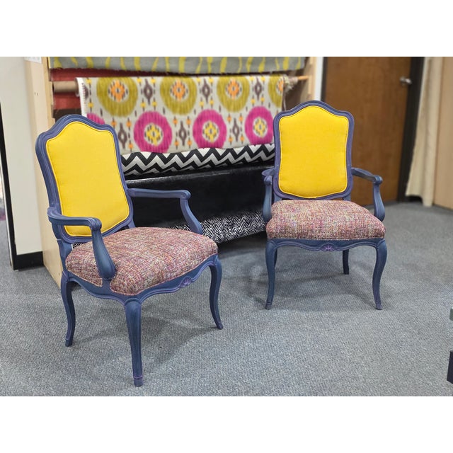 Mid 20th Century Set of Colorful Side Chairs For Sale - Image 4 of 5