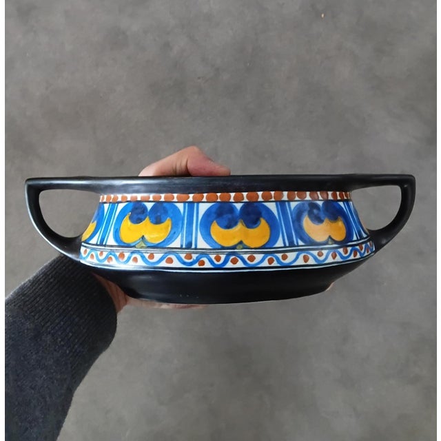 1930s Gouda Holland Ca 1930 Art Deco Ceramic Planter For Sale - Image 5 of 13