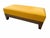 Vintage Philippe Hurel Paris Yellow Leather Upholstered Luxury Bench READ Light cosmetic wear on top see pics 48x21.5x17in