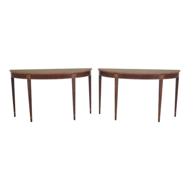 Henkel Harris Model 5724 Federal Mahogany Console Tables- A Pair For Sale