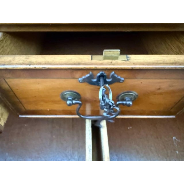 Vintage English Geogrian Style Yew Wood Chest of Drawer With Keys For Sale - Image 9 of 12