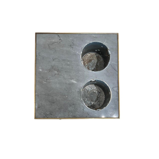 French 18th Century French Louis XVI Walnut Rafraichissoir Table With Turquin Marble For Sale - Image 3 of 6