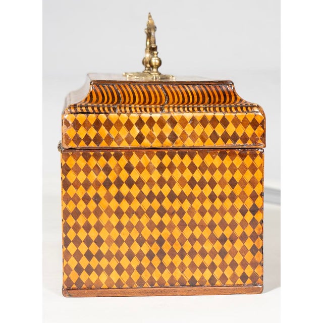 18th Century Fine George III Parquetry Teacaddy For Sale - Image 5 of 10